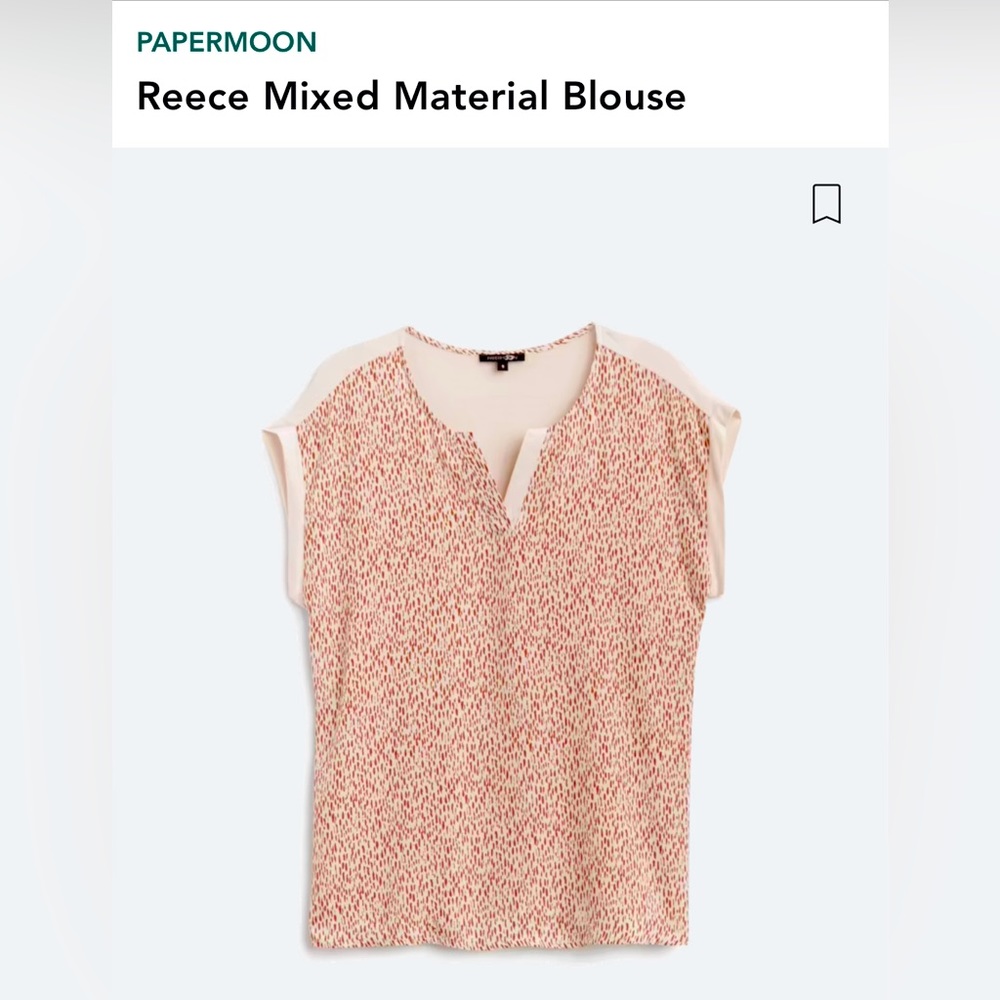 New with tags blouse- off white with print